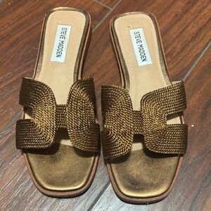 Steve Madden Women's Bronze Slide Sandals